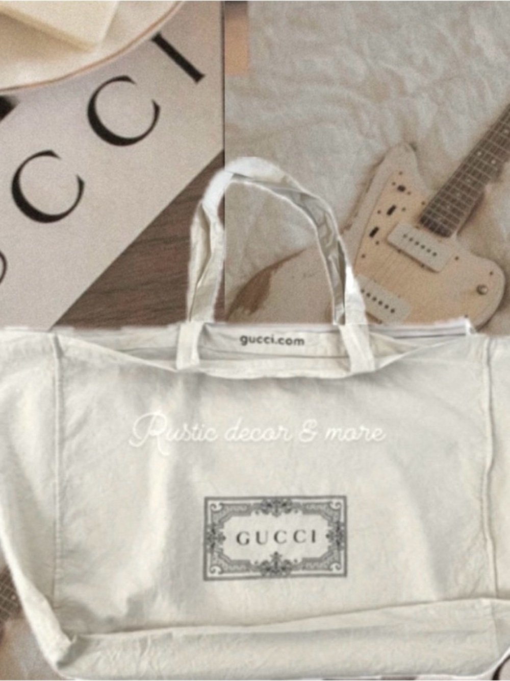 Gucci Cotton Eco Canvas Tote Bag NWOT